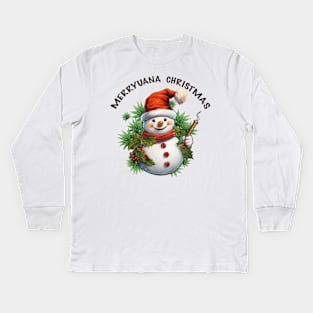 Merryjuana Christmas Kids Long Sleeve T-Shirt